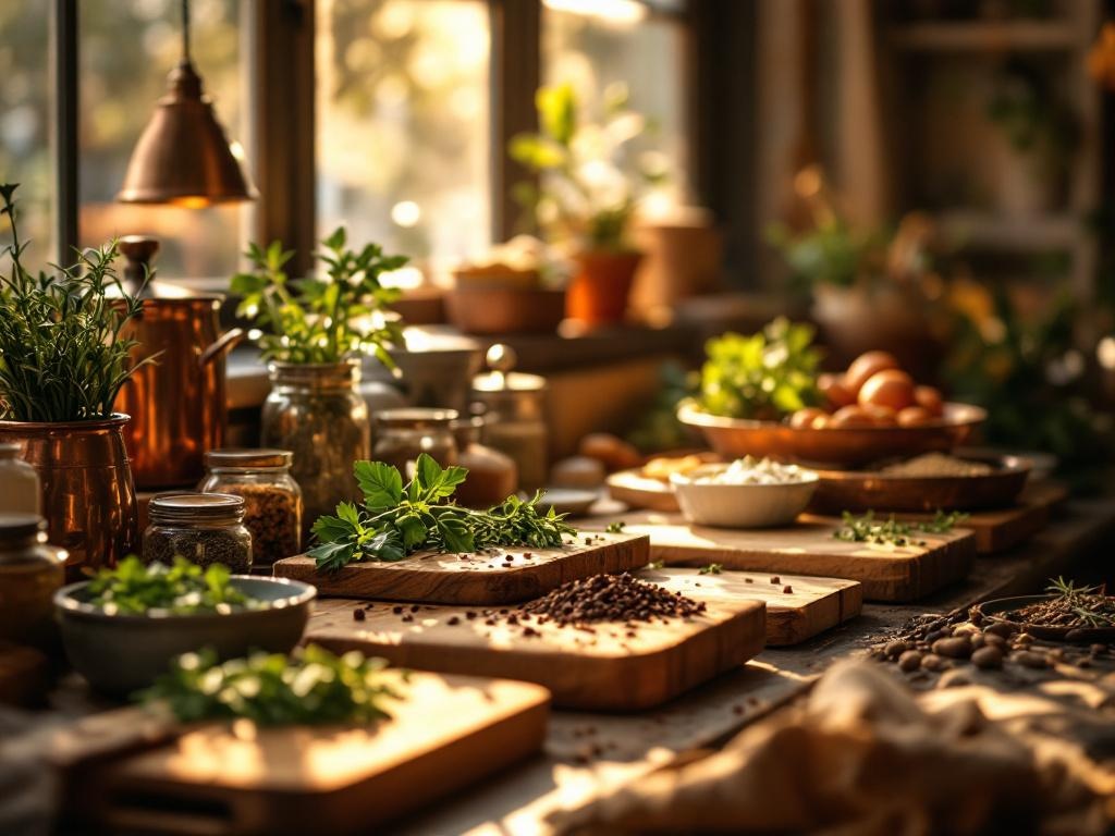 Warm restaurant kitchen atmosphere